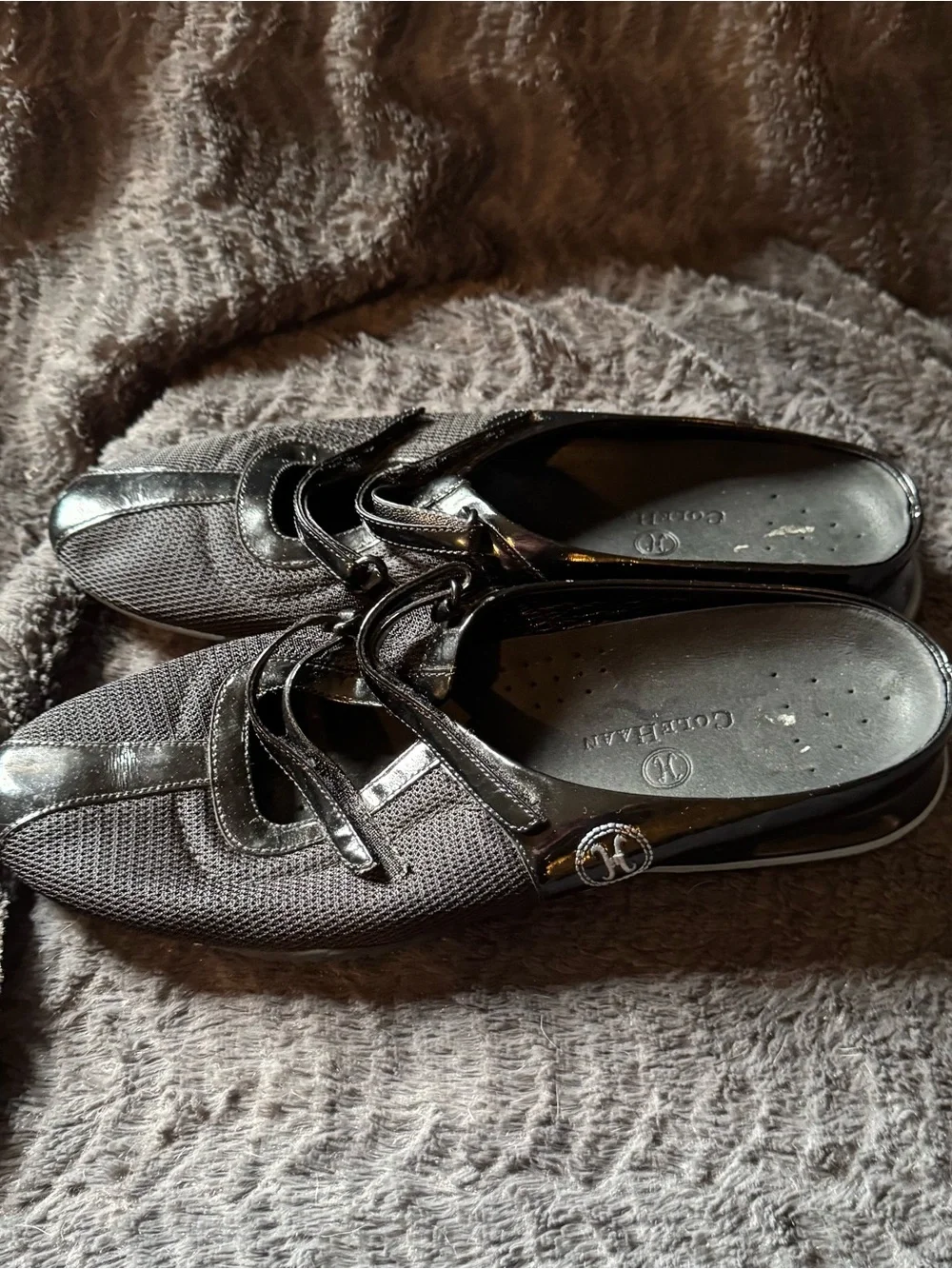 Cole Haan Black Women's Slip-On Loafers with Decorative Straps